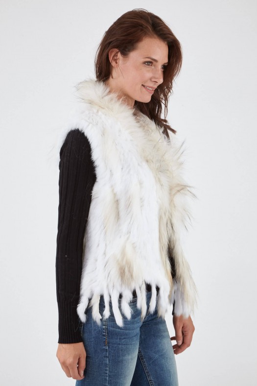 Manteau en fourrure pour femme Sélection Cesare Nori 01001L Blanc