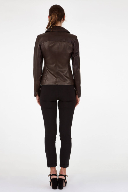 Blouson et veste cuir pour femme Sélection Cesare Nori H12-28 marron