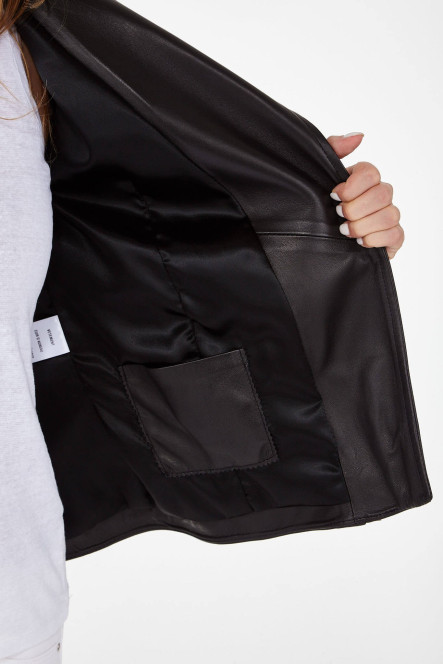Perfecto femme en cuir, daim, peau lainée Cesare Nori MIRELLA Noir