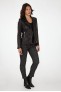 Perfecto femme en cuir, daim, peau lainée Cesare Nori MIRELLA/LACET Noir