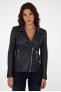 Perfecto femme en cuir, daim, peau lainée Cesare Nori MIRELLA marine