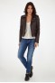 Perfecto femme en cuir, daim, peau lainée Serge Pariente CITY GIRL Marron