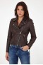 Perfecto femme en cuir, daim, peau lainée Serge Pariente CITY GIRL Marron