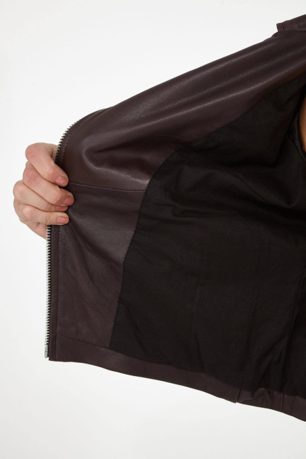 Perfecto femme en cuir, daim, peau lainée Serge Pariente CITY GIRL Marron
