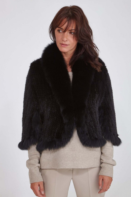 Manteau en fourrure pour femme Sélection Cesare Nori 03007V Noir