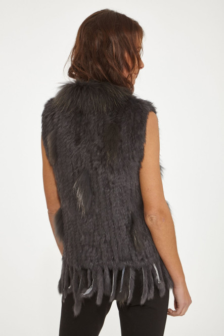 Manteau en fourrure pour femme Sélection Cesare Nori 01001L Anthracite