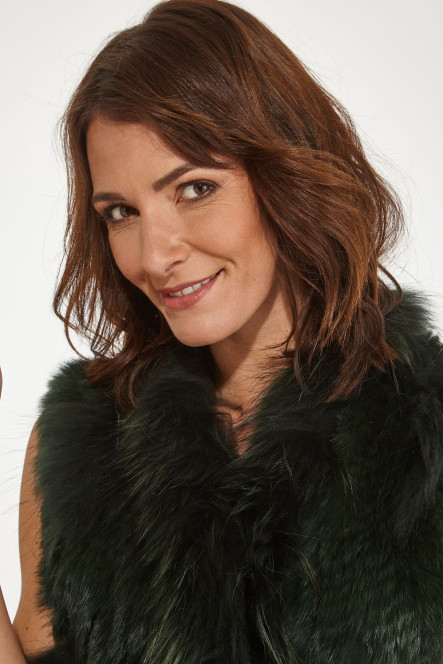 Manteau en fourrure pour femme Sélection Cesare Nori 01002L Vert sapin