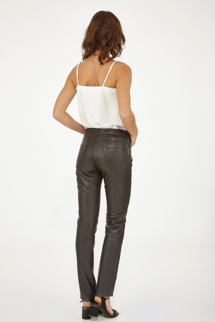 Pantalon en cuir Serge Pariente Sexy Noir