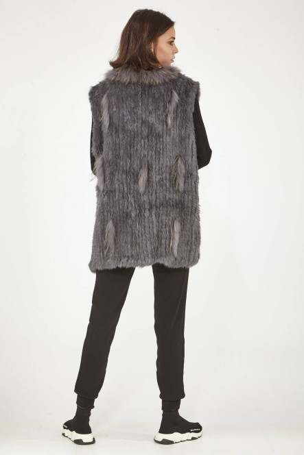Manteau en fourrure pour femme Sélection Cesare Nori 01004L Gris