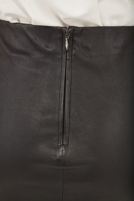 Pantalon cuir, jupe en cuir Ventcouvert JUPE MARION Noir