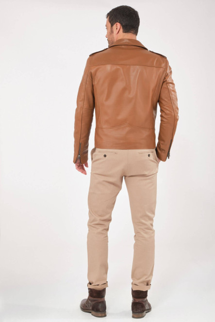 Blouson et veste cuir pour homme Cesare Nori COSTELLO Camel
