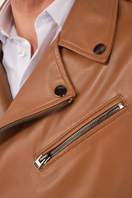 Blouson et veste cuir pour homme Cesare Nori COSTELLO Camel