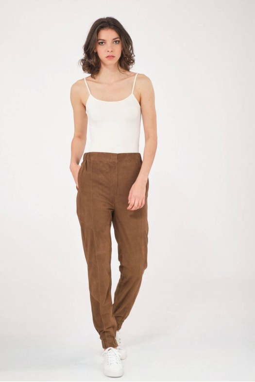 Pantalon cuir, jupe en cuir Giorgio & Mario IZIA Cappuccino