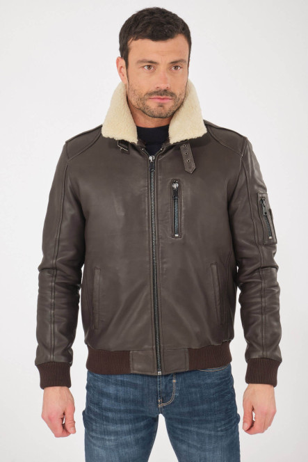 Blouson et veste cuir pour homme Giorgio & Mario RAFAEL Marron