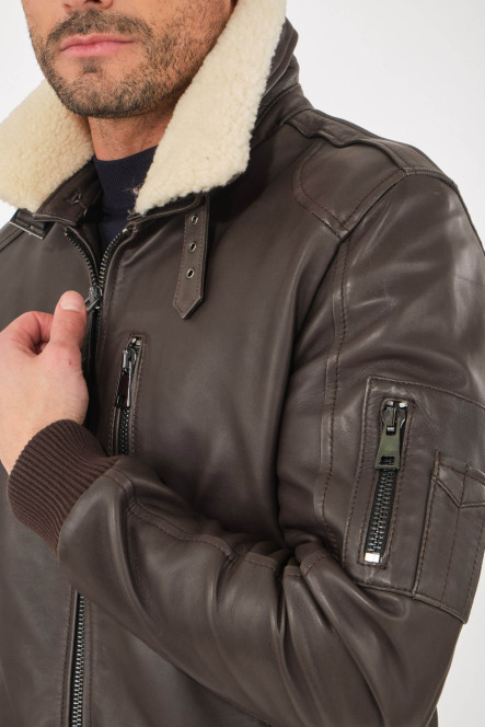 Blouson et veste cuir pour homme Giorgio & Mario RAFAEL Marron