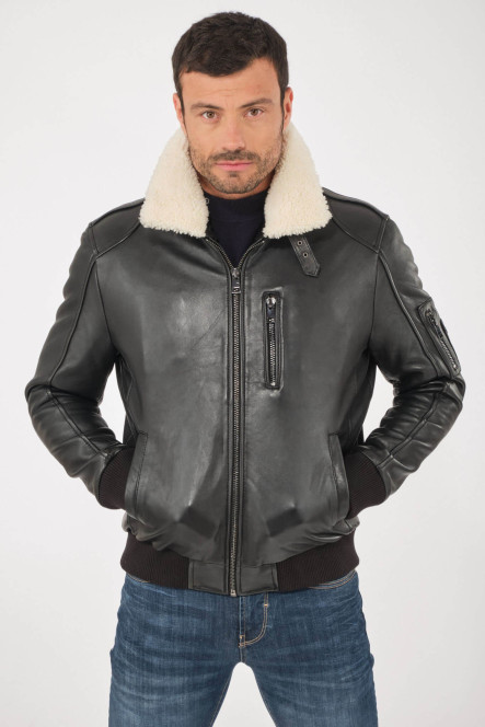 Blouson et veste cuir pour homme Giorgio & Mario RAFAEL Marron