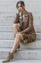 Perfecto femme en cuir, daim, peau lainée Cesare Nori PATIENCE Camel