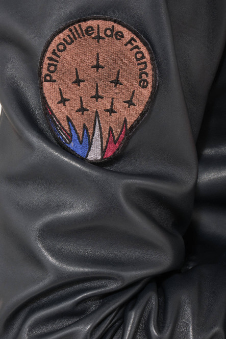 Blouson en cuir pour homme Patrouille de France - Redskins GUN PALOMA Navy