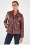 Blouson cuir, daim, peau lainée Milestone TRINA Bordeaux