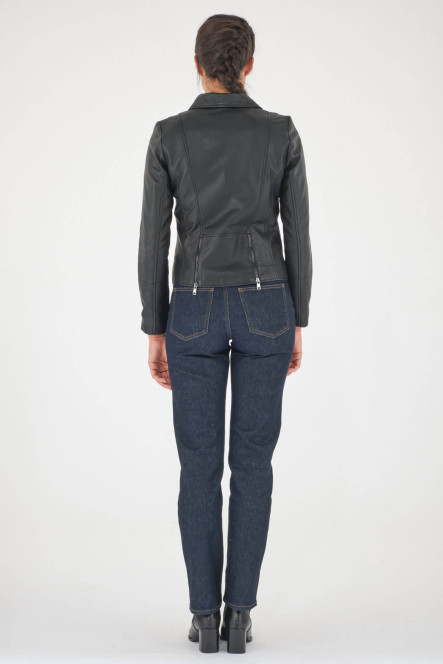 Perfecto femme en cuir, daim, peau lainée Giorgio & Mario LONDONNIENE Noir