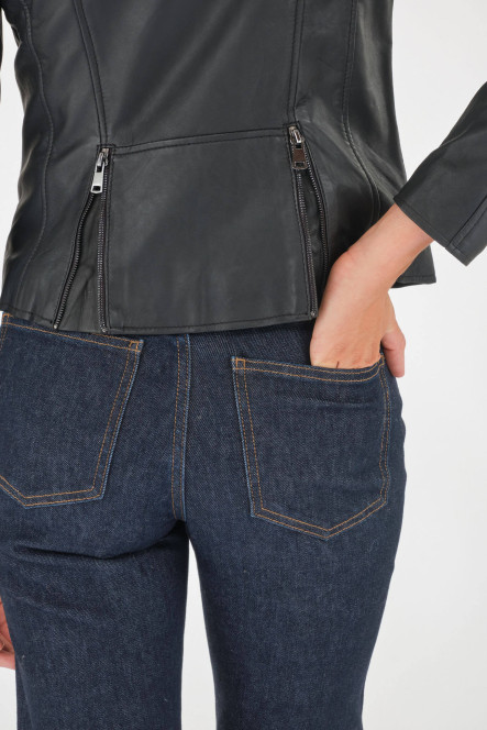 Perfecto femme en cuir, daim, peau lainée Giorgio & Mario LONDONNIENE Noir