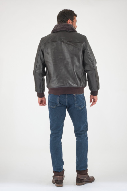 Blouson et veste cuir pour homme Schott LC1380 Marron