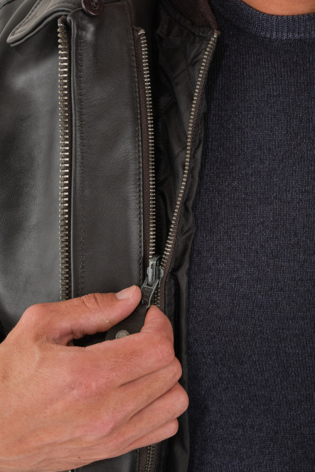 Blouson et veste cuir pour homme Schott LC1380 Marron