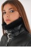 Bombardier SCHOTT peau lainée col mouton couleur noir LCW1257 Noir