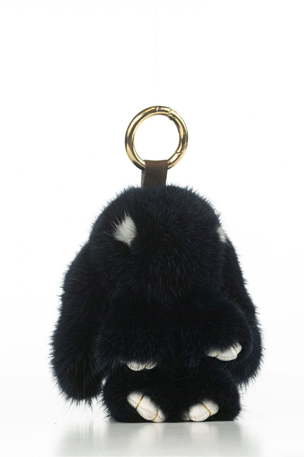 Accessoires Cuir et Fourrure Cesare Nori PORTE CLES LAPIN VISON Bleu nuit