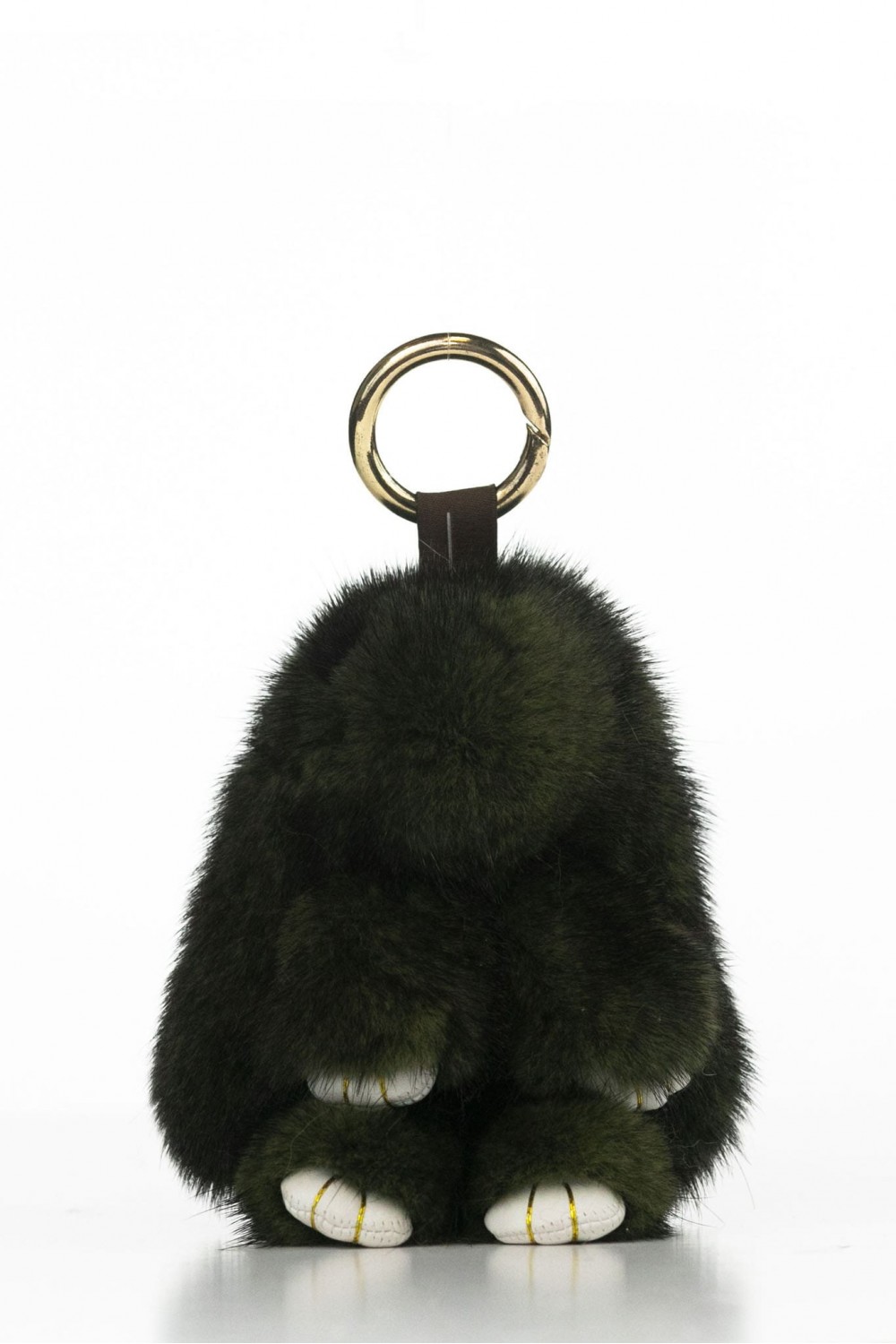 Accessoires Cuir et Fourrure Cesare Nori PORTE CLES LAPIN VISON Kaki