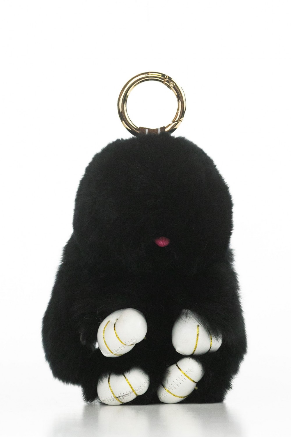 Accessoires Cuir et Fourrure Cesare Nori PORTE CLES LAPIN REX Noir