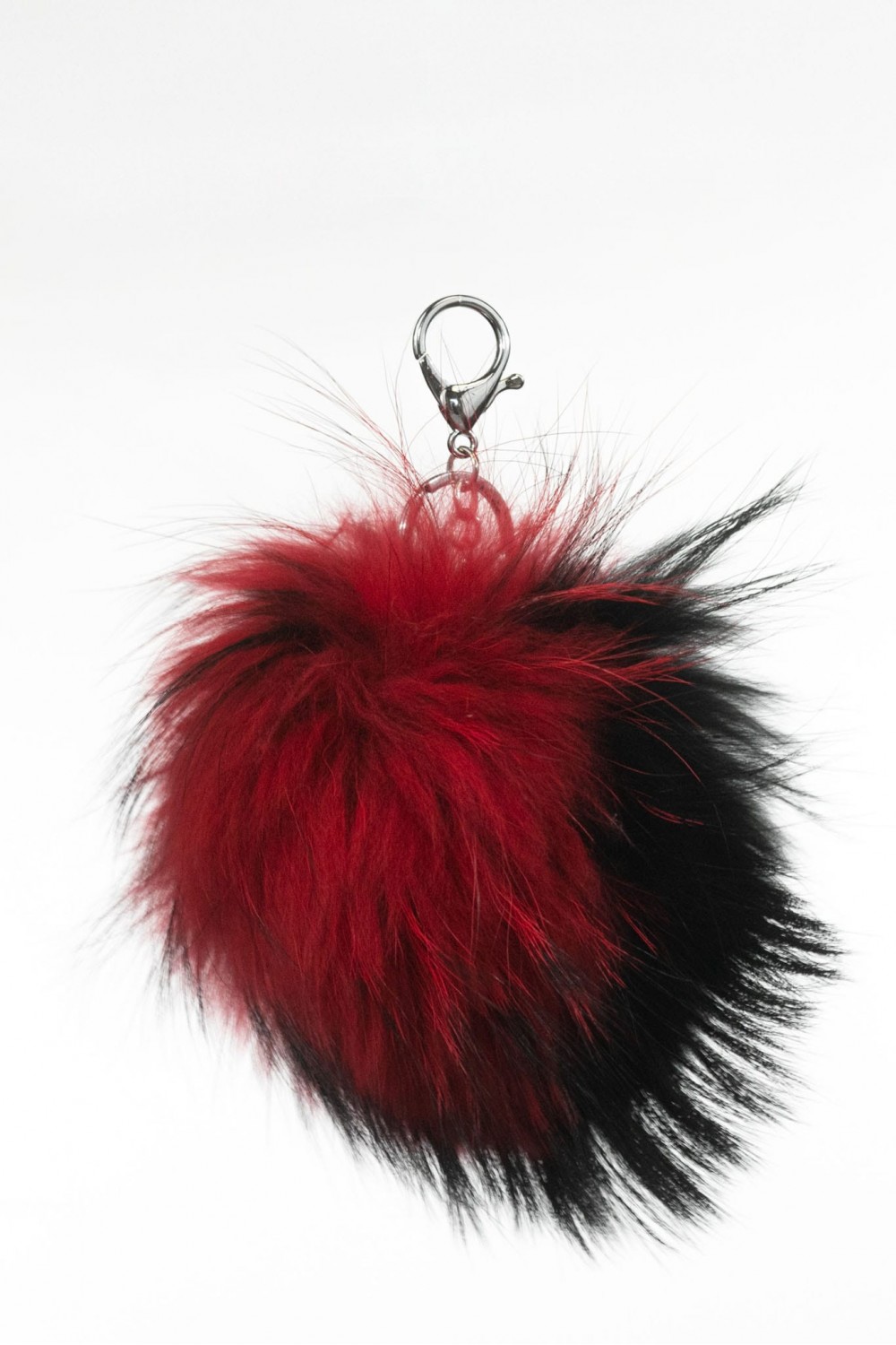 Accessoires Cuir et Fourrure Cesare Nori PORTE CLES POMPON Rouge/noir