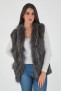 Gilet fourrure pour femme Sélection Cesare Nori 01002L DARK Gris