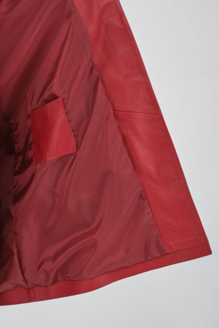 Manteau cuir, 3/4 et peau lainée Cesare Nori CHRISTY Rouge