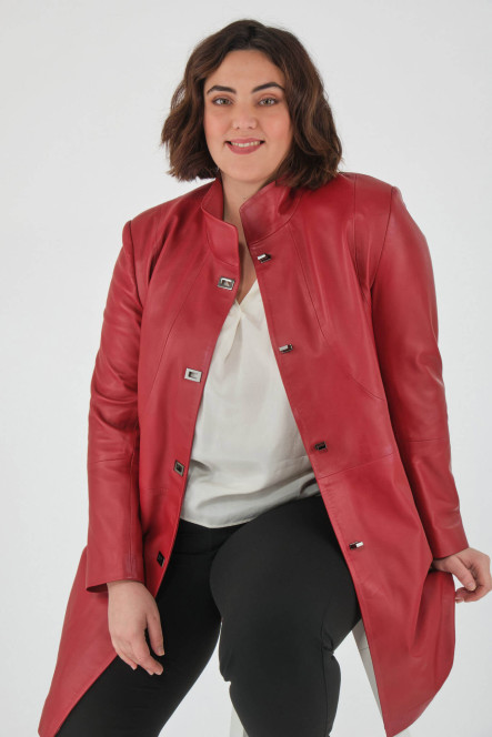 Manteau cuir, 3/4 et peau lainée Cesare Nori CHRISTY Rouge