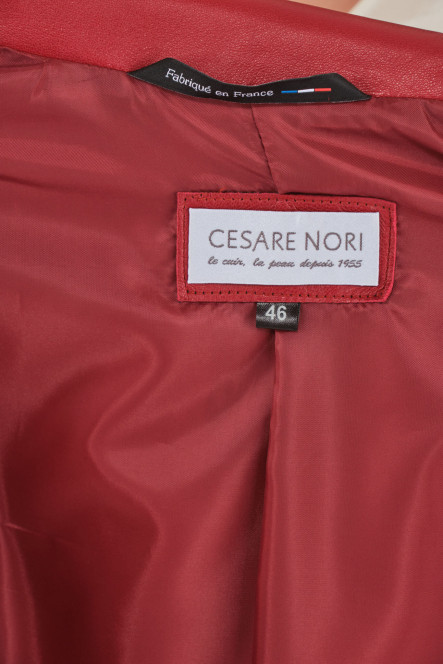 Manteau cuir, 3/4 et peau lainée Cesare Nori CHRISTY Rouge