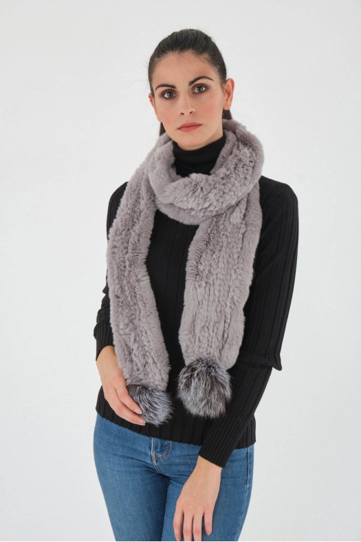 Accessoires Cuir et Fourrure Sélection Cesare Nori 04050LR ECHARPE Gris/gris