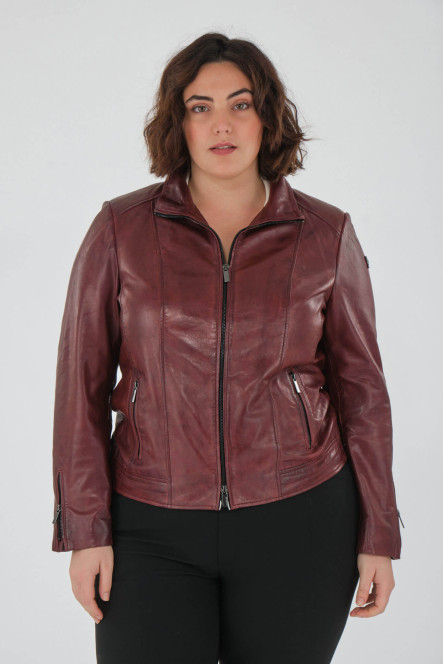 Blouson cuir, daim, peau lainée Milestone TRINA Bordeaux