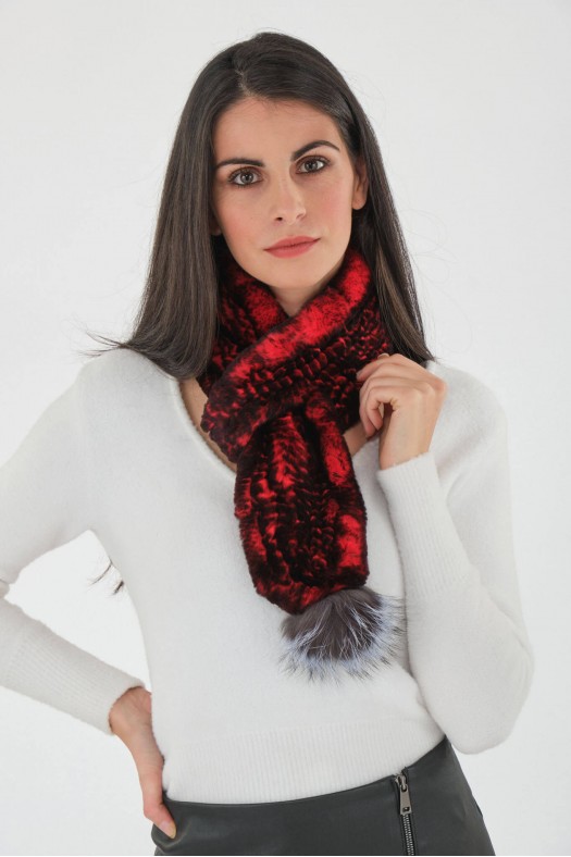 Accessoires Cuir et Fourrure Sélection Cesare Nori 04069L ECHARPE Rouge chiné