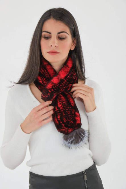 Accessoires Cuir et Fourrure Sélection Cesare Nori 04069L ECHARPE Rouge chiné