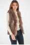 Gilet fourrure pour femme Sélection Cesare Nori 01002L Taupe
