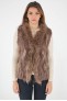 Gilet fourrure pour femme Sélection Cesare Nori 01002L Taupe