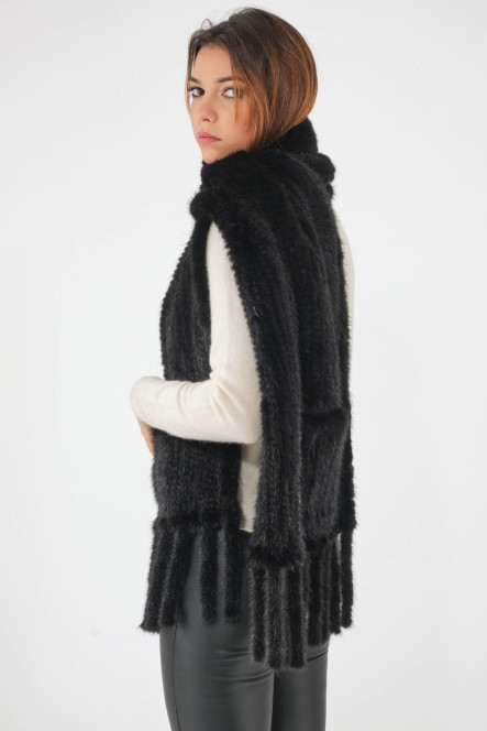 Accessoires Cuir et Fourrure Sélection Cesare Nori 04011V Etole vison noir