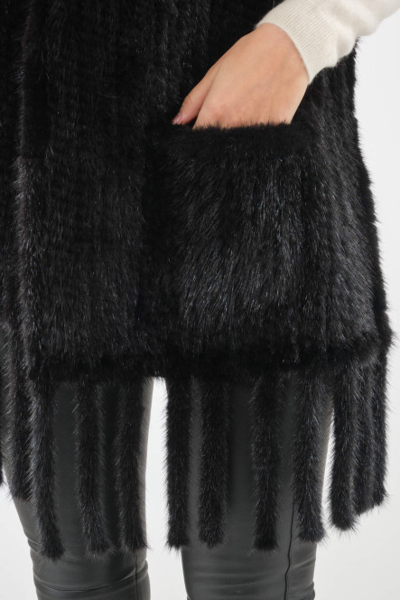 Accessoires Cuir et Fourrure Sélection Cesare Nori 04011V Etole vison noir