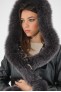 Manteau en fourrure pour femme Intuition ELISA Noir Leo