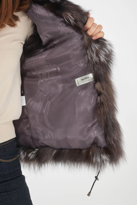Manteau en fourrure pour femme Helma VERSAILLES Argenté