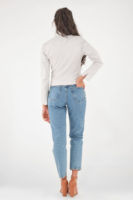 Blouson cuir, daim, peau lainée Cesare Nori AMANDINE Blanc