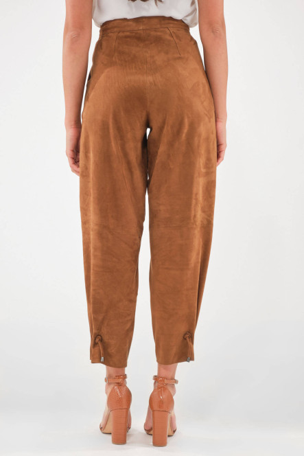 Pantalon en cuir Giorgio & Mario BARBADE Tabac