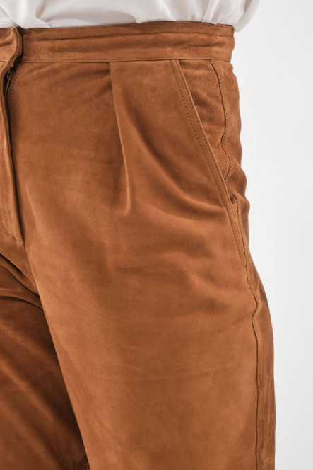 Pantalon en cuir Giorgio & Mario BARBADE Tabac