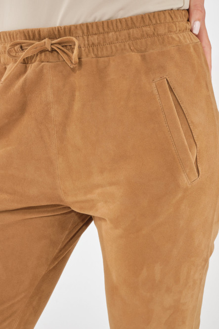 Pantalon en cuir Oakwood GIFT VELOURS Tan